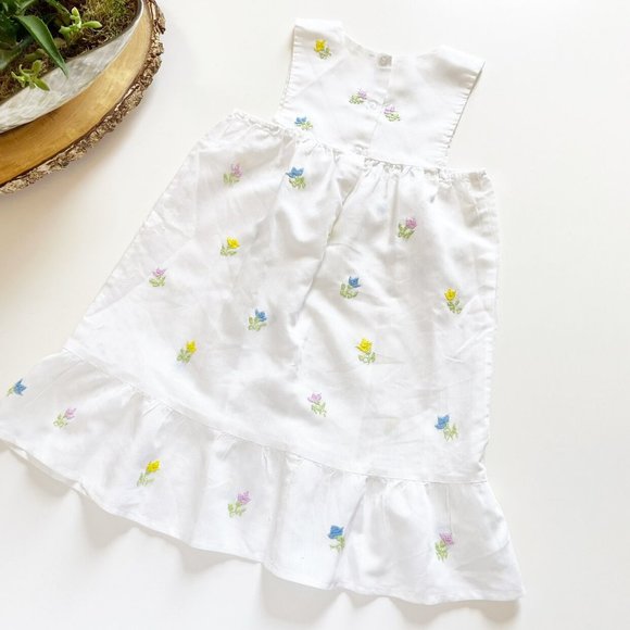 Vintage Emmys Embroidered Floral Pinafore Dress | Size 8 - Picture 5 of 7